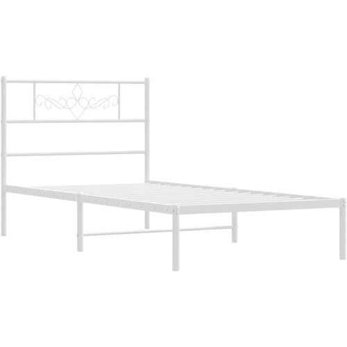 vidaXL Metalni okvir za krevet s uzglavljem bijeli 100x190 cm Cene
