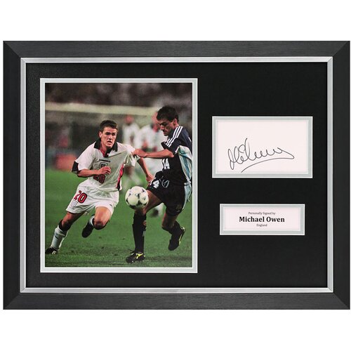  Michael owen signed photo framed 16&amp;quot;x12&amp;quot; england autograph memorabilia display coa Slike