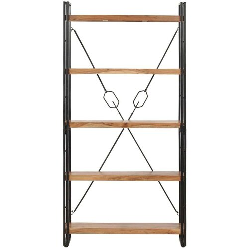 VidaXL knjižna omara 5-nadstropna 90x30x180cm trden akacijev les Slike