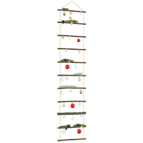 vidaXL Stenska dekoracija v obliki lestve 50x200 cm Naravna veja Cene