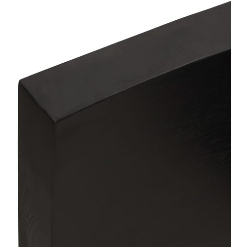  Zidna polica tamnosmeđa 40x30x(2-6) cm od obrađene hrastovine Slike
