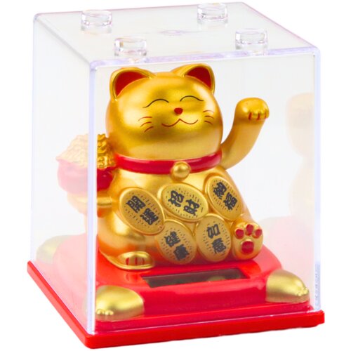  Chinese Lucky Cat In Display Case Solar Figurine Ornament Cijene