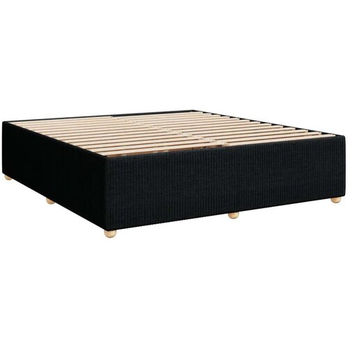 VidaXL Krevet s oprugama i madracem crni 200x200 cm od tkanine Slike