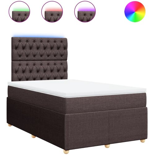 VidaXL Box spring postelja z vzmetnico temno rjav 120x200 cm blago, (21309357) Slike