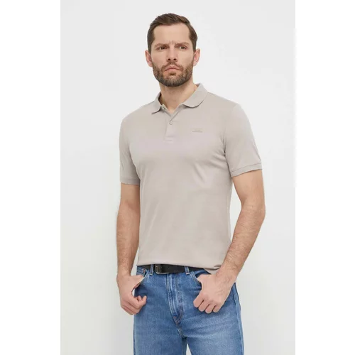 Calvin Klein Pamučna polo majica boja: siva, bez uzorka