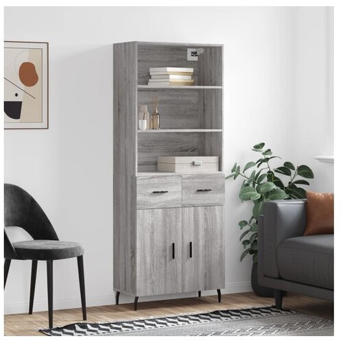 vidaXL Visoka komoda siva sonome 69 5x34x180 cm od konstruiranog drva Cijene