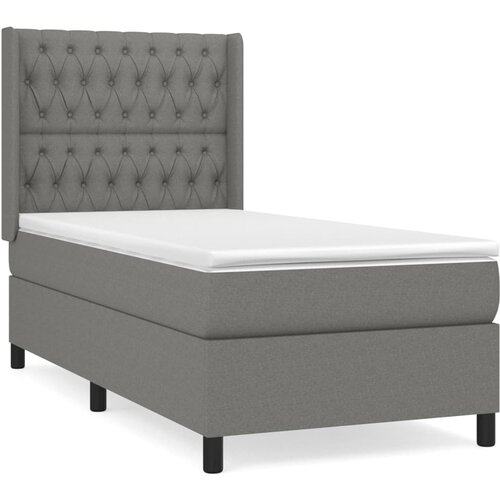 Maison Chic Box spring postelja - Vzmetna postelja z vzmetnico temno siva 90x200 cm blago SL20032, (21893568) Cene