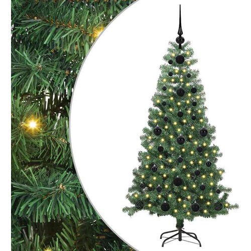 VidaXL Božićno drvce s 150 LED svjetlima s stalakom Zelena 120 cm PVC Slike