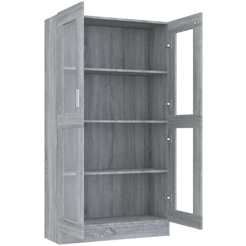 VidaXL vitrina siva sonoma 82,5x30,5x150 cm konstruiran les Slike