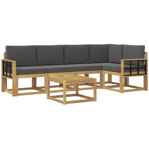 vidaXL Zunanja garnitura za sedenje z blazino 6 pcs Bela in antracit, (5000280314) Cene