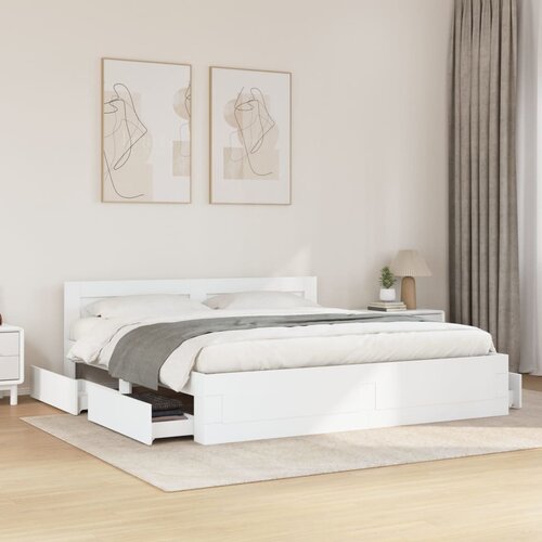 vidaXL Okvir kreveta s uzglavljem bijeli 180x200 cm konstruirano drvo Cijene