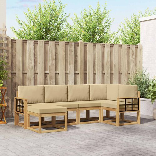  Set vanjskih sofa 6 kom. Bijela i bež Poliester Cijene
