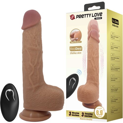 Pretty Love Tommy Thrusting & Vibrating RealDeal Dildo with Remote 22.5cm Brown Cijene