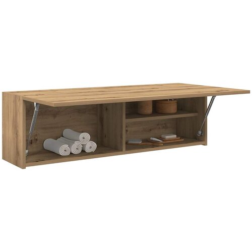 vidaXL Kopalniška stenska omarica artisan hrast 100x25x30 cm inž. les Cene