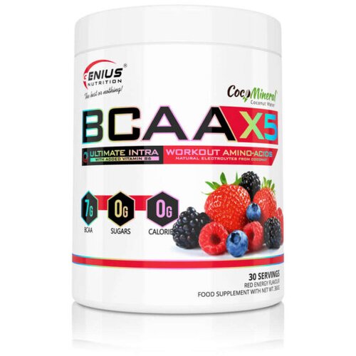 Genius Nutrition Aminokiselina BCAA-X5, Crvena energija, 360 g Slike