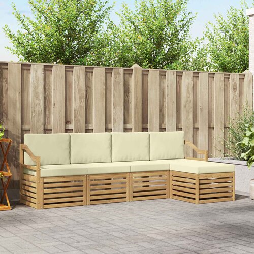  Set vanjskih sofa 5 pcs Bijela i krem 245 x 122,5 x 73 cm Cene