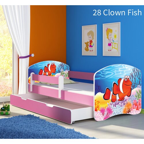  Dječji krevet ACMA s motivom, bočna roza + ladica 140x70 cm 28 Clown Fish Cijene