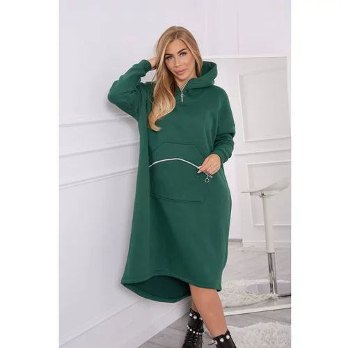 Kesi Insulated dress with a hood dark green