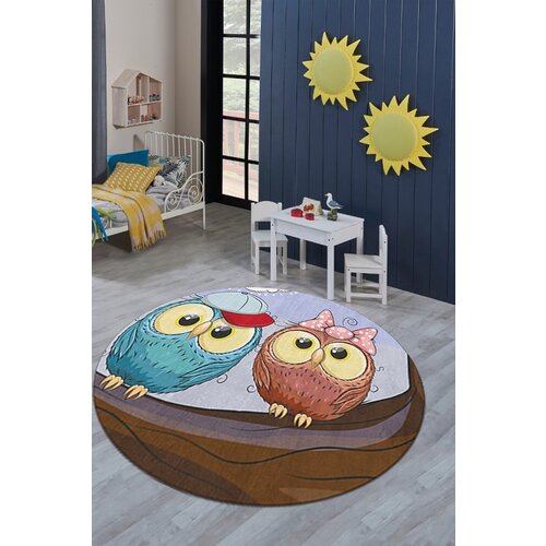  Tepih za decu 120x120cm sa gumenom podlogom - Sove na grani, TG-116 Cene