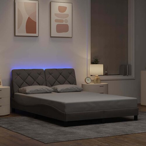  Okvir kreveta s LED-om bez madraca Taupe 140x190 cm tkanina Cene