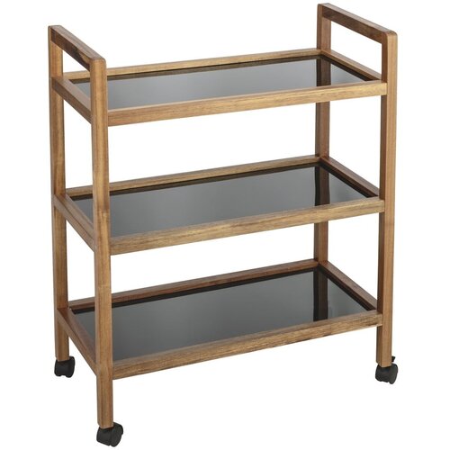 Wenko Crna/u prirodnoj boji kupaonska polica od masivnog bagrema 65x76,5 cm Fondi – Cijene