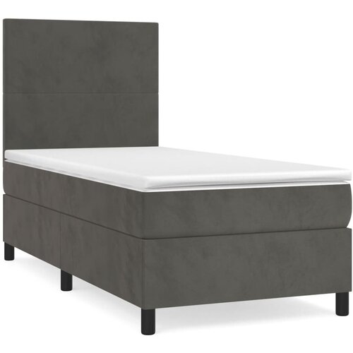 Maison Chic Box spring postelja - Vzmetna postelja z vzmetnico temno siv 90x190 cm žamet SL13211, (21901750) Cene
