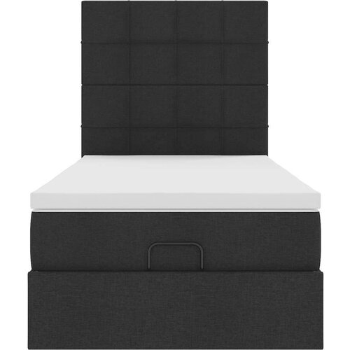 VidaXL otomanski okvir kreveta s madraca crni 80x200cm od tkanine Slike