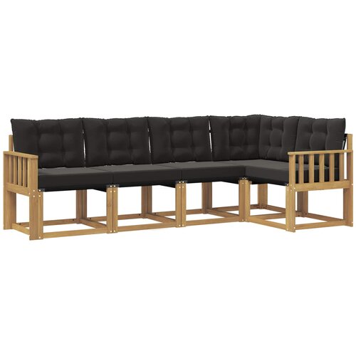 vidaXL Zunanja garnitura za sedenje z blazino 5 pcs Bela in črna, (5000282626) Cene