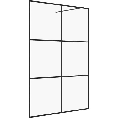 VidaXL pregrada za tu&amp;scaron;iranje s prozirnim staklom ESG 140 x 195 cm crna Slike