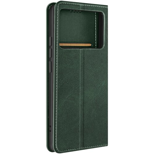 AVIZAR torbica s preklopom za xiaomi poco X6 pro 5G denarnica z magnetno zaponko - mehka imitacija usnja, temno zelena, (5000015164) Cene