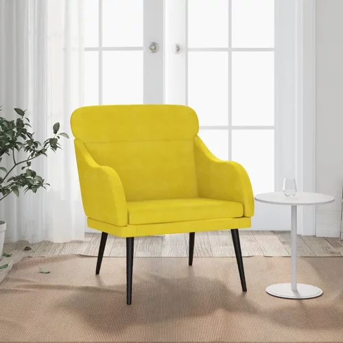  Fotelja žuta 63 x 76 x 80 cm baršunasta