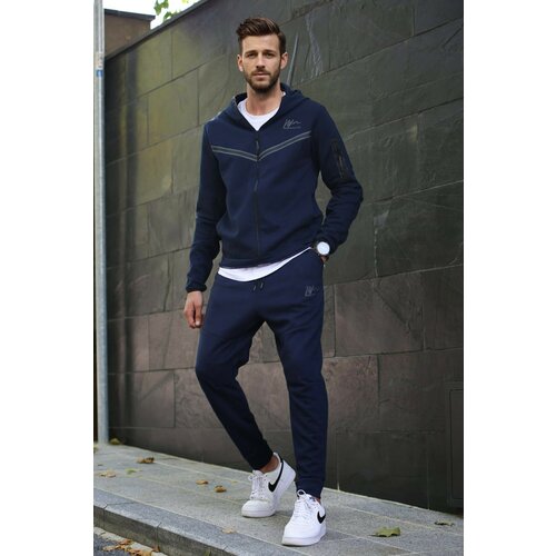 Madmext Sports Sweatsuit Set - Dark blue - Relaxed fit Slike