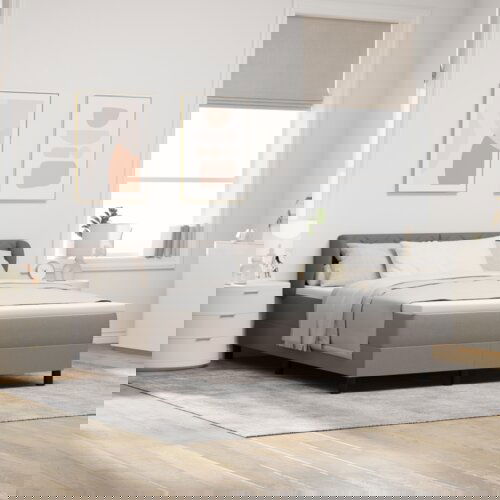  Box Spring Postelja z Blazino Taupe 160x200 cm Tkanina, (22051206) Cene