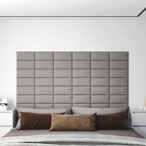  Zidna uzglavlja 12 pcs Svijetlo siva 30 x 15 cm tkanina Cene