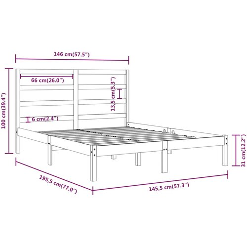  Okvir za krevet od masivne borovine crni 140 x 190 cm Slike