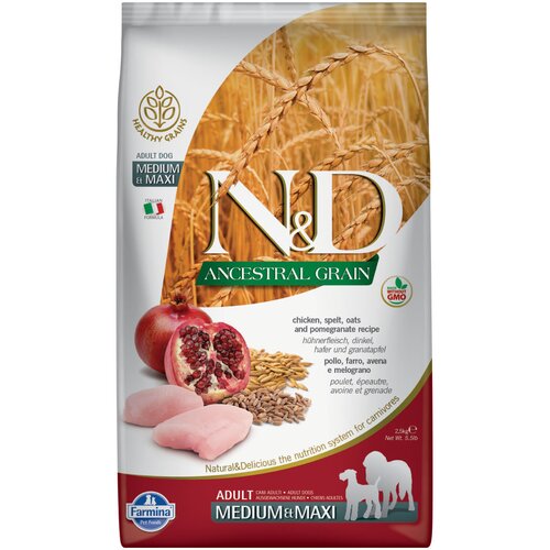 Farmina N&D Ancestral Grain Adult Medium & Maxi s piletinom i narom - 12 kg Cijene
