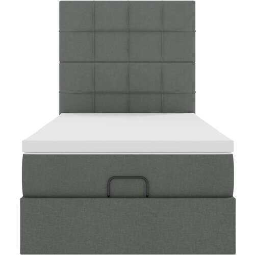 VidaXL Otomanski okvir kreveta s madraca tamnosivi 90x190cm tkanine Slike
