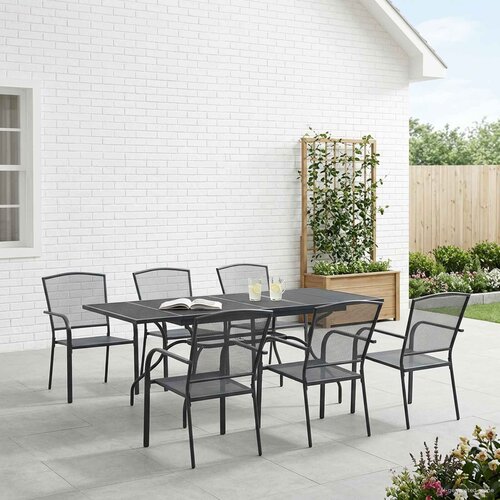  Vrtni set za objed 7 pcs Antracit 212 x 90 x 76 cm Cijene