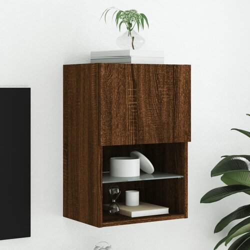  The Living Store TV omarica z LED lučkami rjav hrast 40,5x30x60 cm - TV Omarica, (21555526) Cene