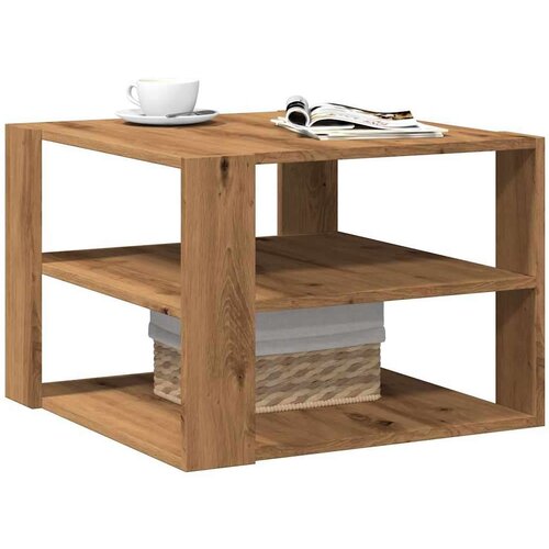 vidaXL Klubska mizica artisan hrast 58x58x40 cm inženirski les Cene