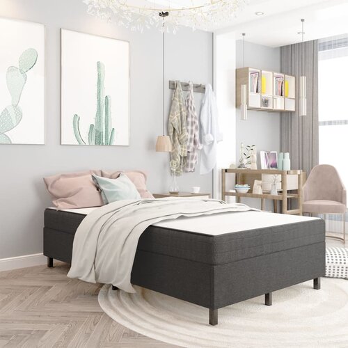 Box spring okvir za krevet od tkanine sivi 120 x 200 cm Slike