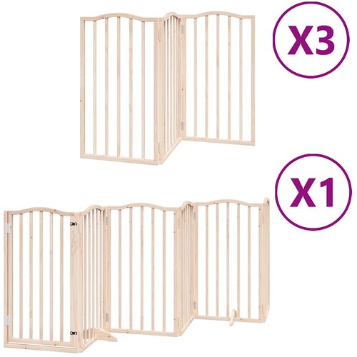  Vrata za pse s vrata&amp;scaron;cima 15 panela sklopiva 750 cm drvo topole Slike
