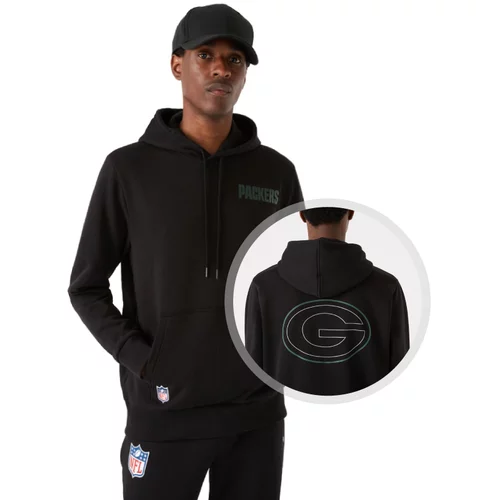 New Era Green Bay Packers Outline Logo Graphite pulover s kapuco
