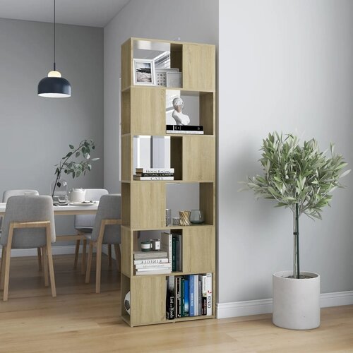VidaXL Knjižna omara za razdelitev prostora sonoma hrast 60x24x186 cm, (20978529) Slike