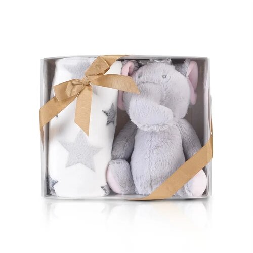 Cangaroo Bebi ćebe sa igračkom Little Elephant 90×75 cm – Grey Cene