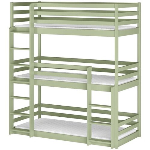 Molarem Home Drveni dječji krevet na kat Ted s tri kreveta - olive - 180x80 cm - Bez madraca Cijene