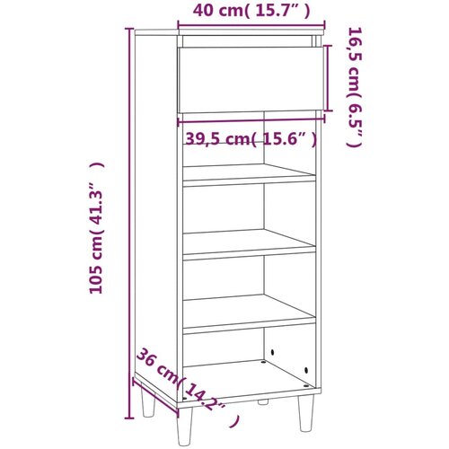  za cipele sivi hrast 40x36x105 cm konstruirano drvo Slike