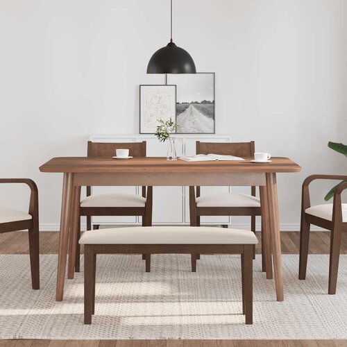  Klupa 90 cm smeđa puna drvena guma Slike