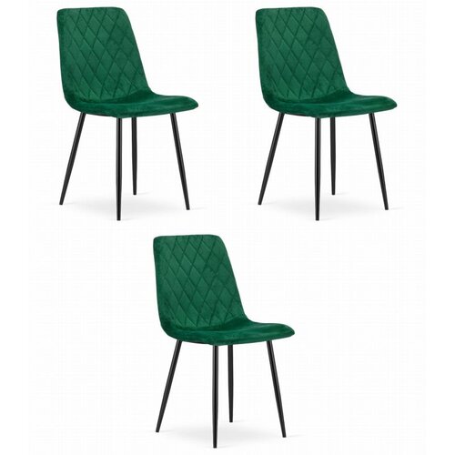  Set od 3 TURIN stolca – tamnozeleni baršun Cene