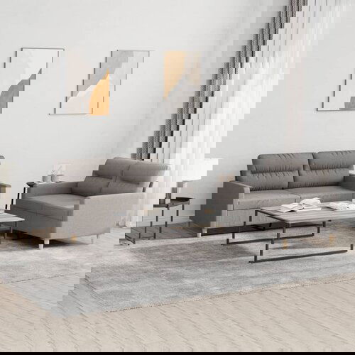 VidaXL 2-dijelni set sofa s jastucima smeđesivi od tkanine Slike